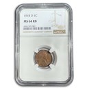 1918-D Lincoln Cent MS-64 NGC (Red/Brown)