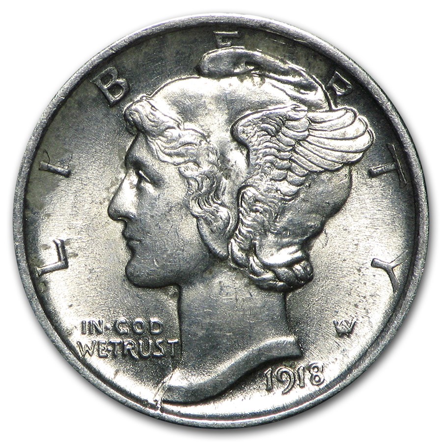 1918-D Mercury Dime BU