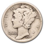 1918-D Mercury Dime Fine