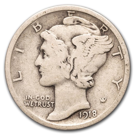 1918-D Mercury Dime Fine 1918-D Mercury Dime Fine