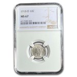1918-D Mercury Dime MS-67 NGC