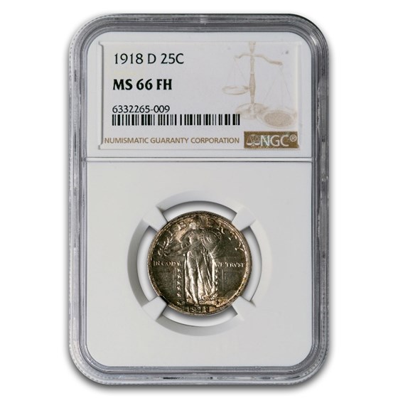 1918-D Standing Liberty Quarter MS-66 NGC (FH)