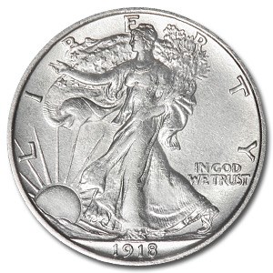 1918-D Walking Liberty Half Dollar AU-55 Details (Cleaned) 1918-D Walking Liberty Half Dollar AU-55 Details (Cleaned)