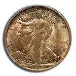 1918-D Walking Liberty Half Dollar AU-58 CACG