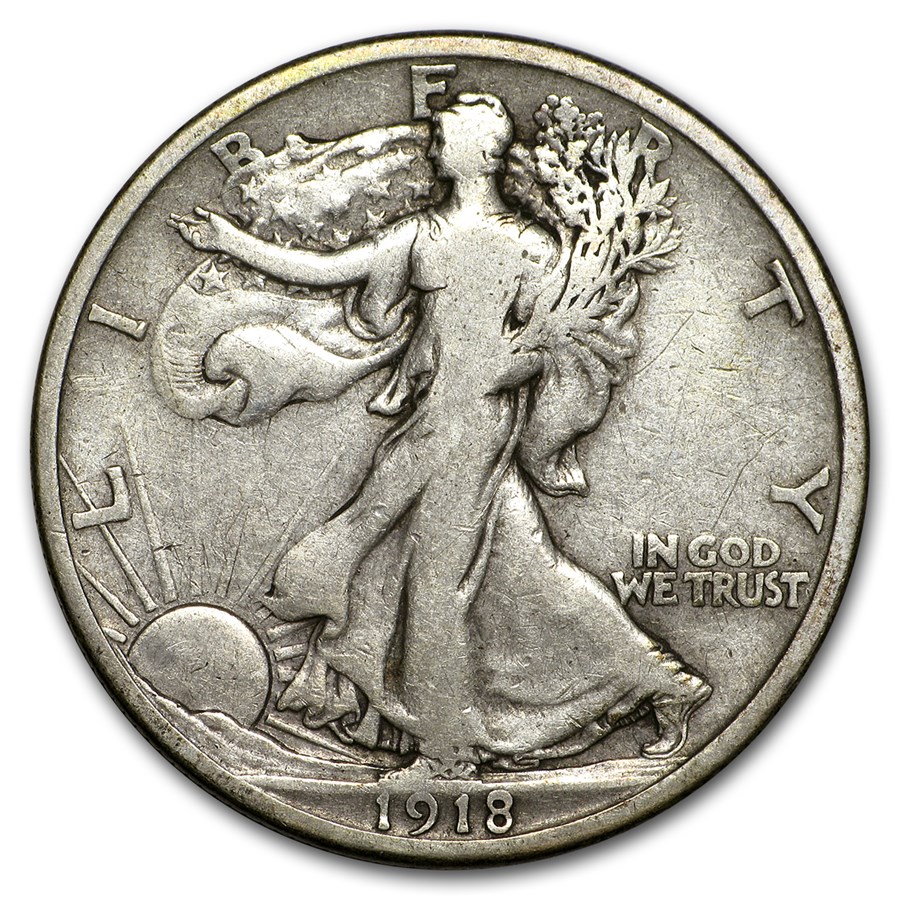1918-D Walking Liberty Half Dollar Fine