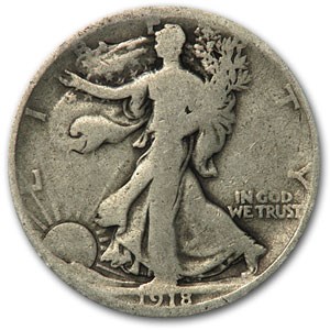 1918-D Walking Liberty Half Dollar Good