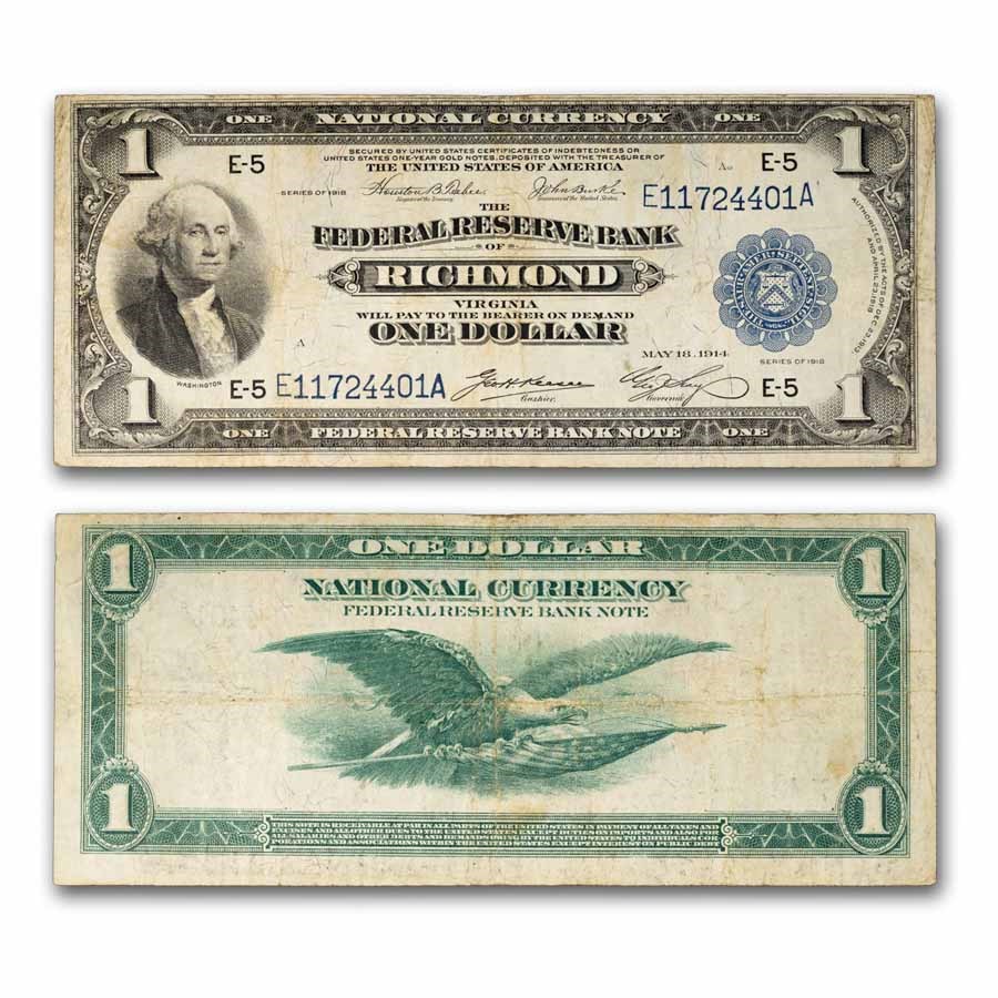 1918 (E-Richmond) $1.00 FRBN Fine (Fr#721)