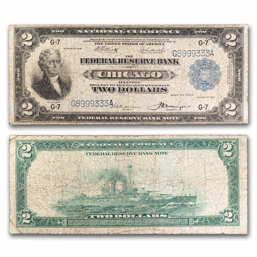 1918 (G-Chicago) $2.00 FRBN F (Fr#729)