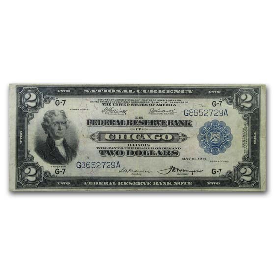 1918 (G-Chicago) $2.00 FRBN VF (Fr#TBD) 1918 (G-Chicago) $2.00 FRBN VF (Fr#TBD)