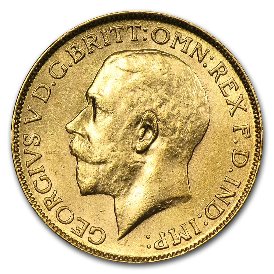 1918 India Gold Sovereign George V AU