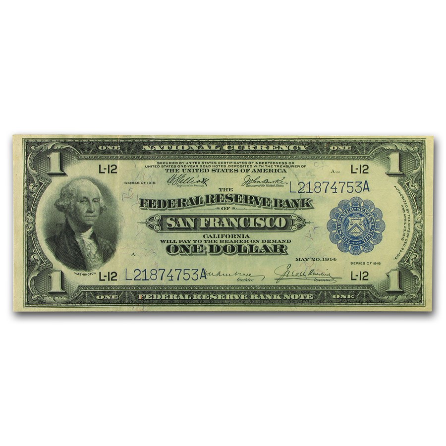 1918 (L-San Francisco) $1.00 FRBN XF (Fr#746)