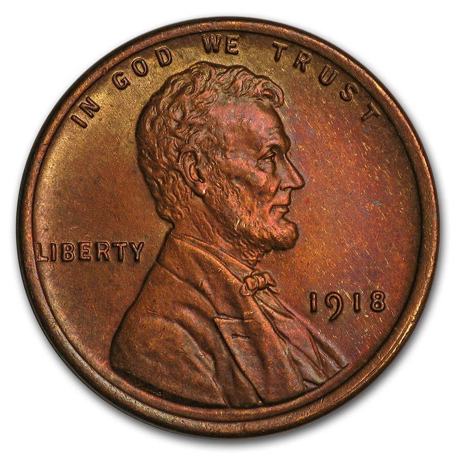 1918 Lincoln Cent BU (Red/Brown)