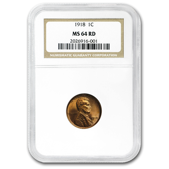 1918 Lincoln Cent MS-64 NGC (Red) 1918 Lincoln Cent MS-64 NGC (Red)