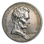 1918 Lincoln Illinois Centennial Half AU (Cleaned)