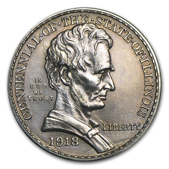1918 Lincoln Illinois Centennial Half AU (Cleaned) 1918 Lincoln Illinois Centennial Half AU (Cleaned)