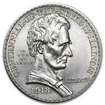 1918 Lincoln Illinois Centennial Half AU