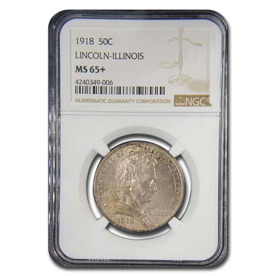 1918 Lincoln Illinois Centennial Half Dollar MS-65+ NGC