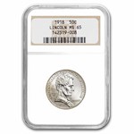 1918 Lincoln Illinois Centennial Half Dollar MS-65 NGC