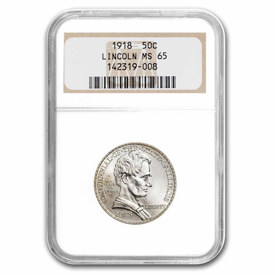 1918 Lincoln Illinois Centennial Half Dollar MS-65 NGC