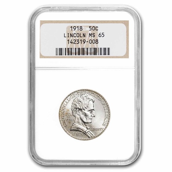 1918 Lincoln Illinois Centennial Half Dollar MS-65 NGC 1918 Lincoln Illinois Centennial Half Dollar MS-65 NGC