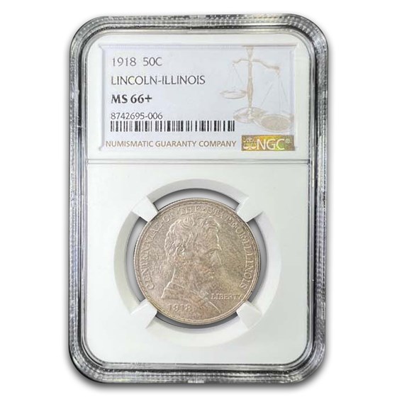 1918 Lincoln Illinois Centennial Half Dollar MS-66+ NGC