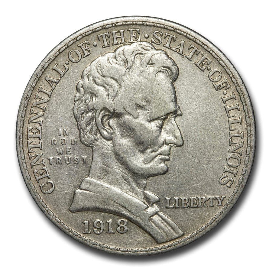 1918 Lincoln Illinois Centennial Half VF