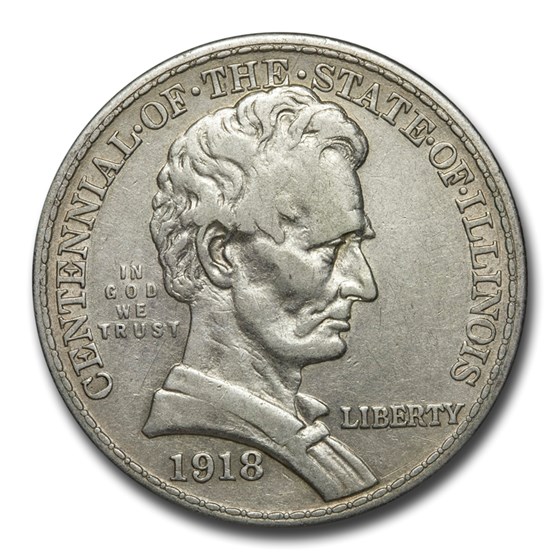 1918 Lincoln Illinois Centennial Half VF 1918 Lincoln Illinois Centennial Half VF