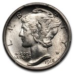 1918 Mercury Dime MS-64 PCGS