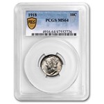 1918 Mercury Dime MS-64 PCGS