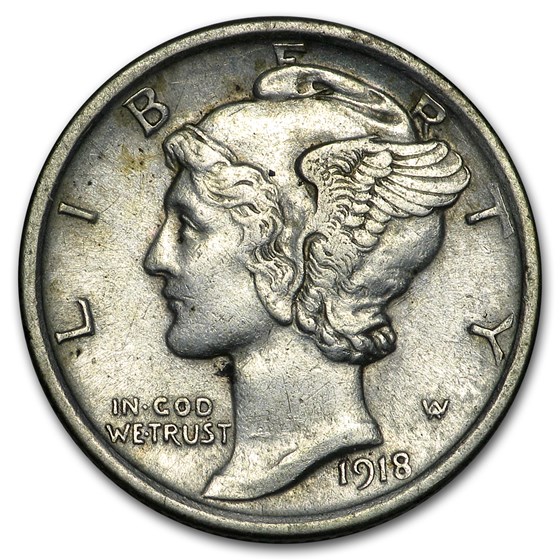 1918 Mercury Dime XF 1918 Mercury Dime XF