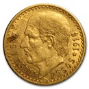 1918 Mexico Gold 2 1/2 Pesos AU