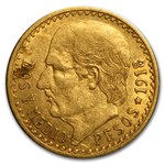 1918 Mexico Gold 2 1/2 Pesos AU