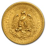 1918 Mexico Gold 2 1/2 Pesos AU