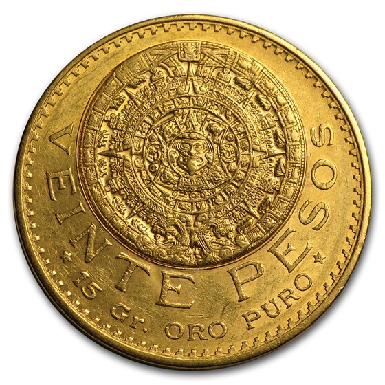 1918 Mexico Gold 20 Pesos BU