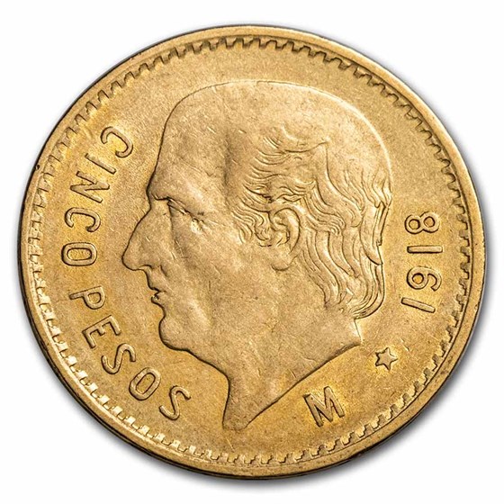 1918 Mexico Gold 5 Pesos BU 1918 Mexico Gold 5 Pesos BU