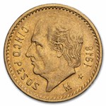 1918 Mexico Gold 5 Pesos XF