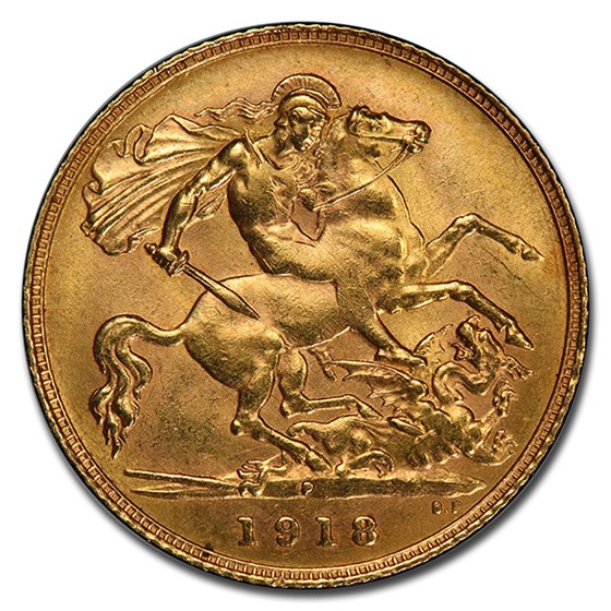 Buy 1918P Australia Gold HalfSovereign V MS62 PCGS APMEX