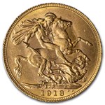 1918-P Australia Gold Sovereign George V BU
