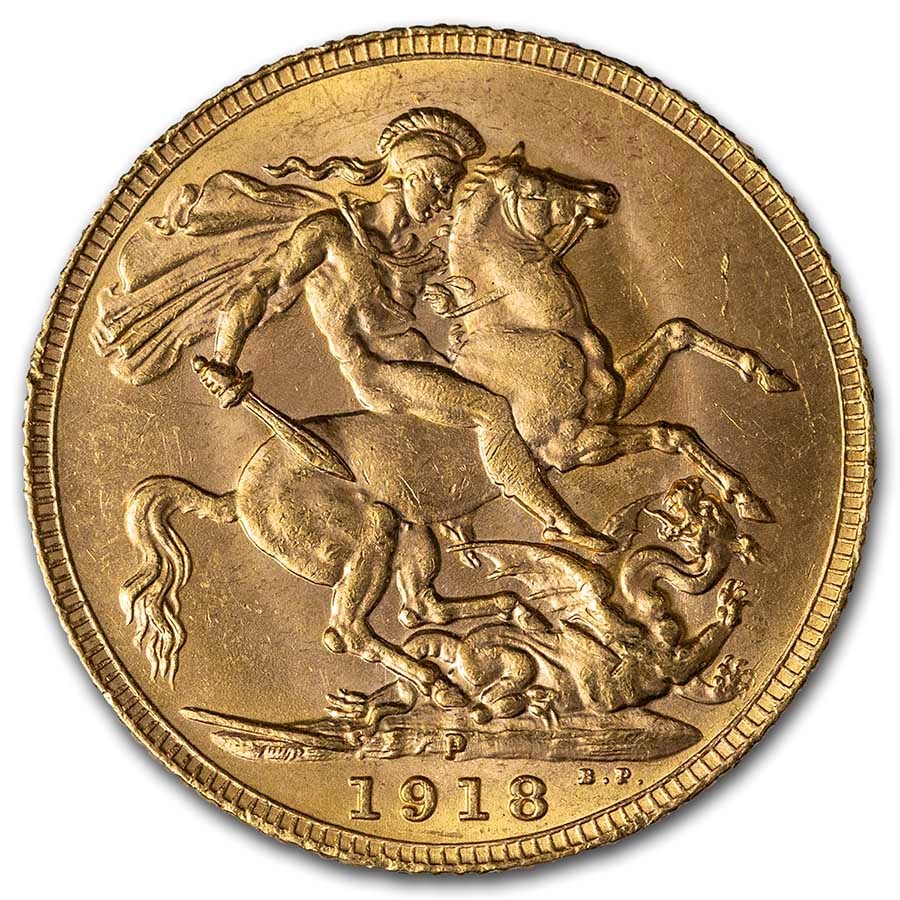 1918-P Australia Gold Sovereign George V BU