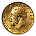 1918-S Australia Gold Sovereign George V MS-64 PCGS