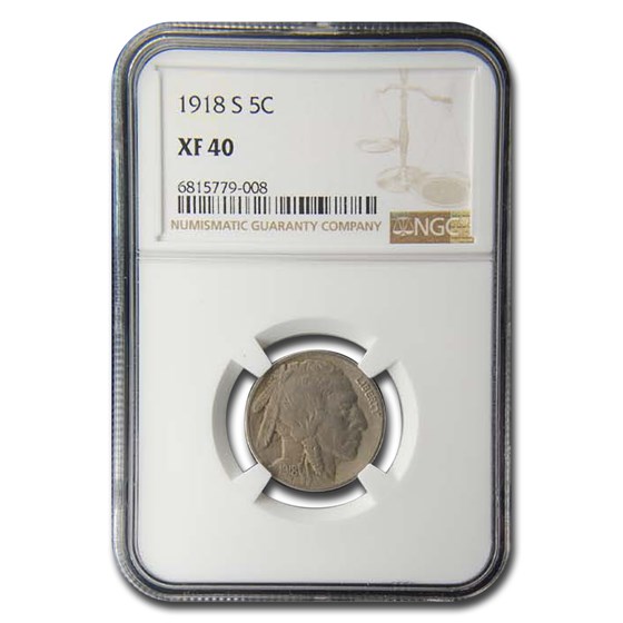 1918-S Buffalo Nickel XF-40 NGC 1918-S Buffalo Nickel XF-40 NGC