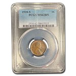 1918-S Lincoln Cent MS-62 PCGS (Brown)