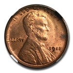 1918-S Lincoln Cent MS-63 NGC (Red/Brown)