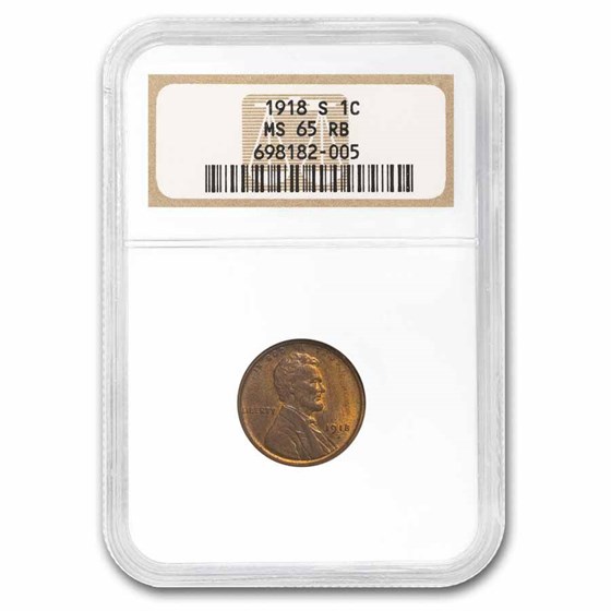 1918-S Lincoln Cent MS-65 NGC (Red/Brown) 1918-S Lincoln Cent MS-65 NGC (Red/Brown)