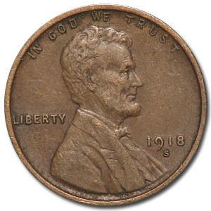 1918-S Lincoln Cent XF