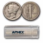 1918-S Mercury Dime 50-Coin Roll Avg Circ