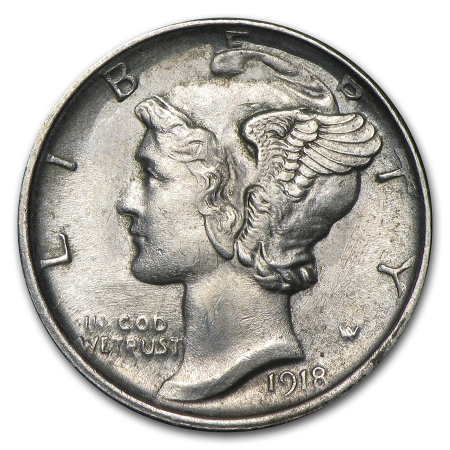1918-S Mercury Dime AU