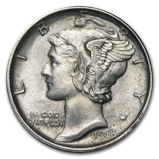 1918-S Mercury Dime AU 1918-S Mercury Dime AU