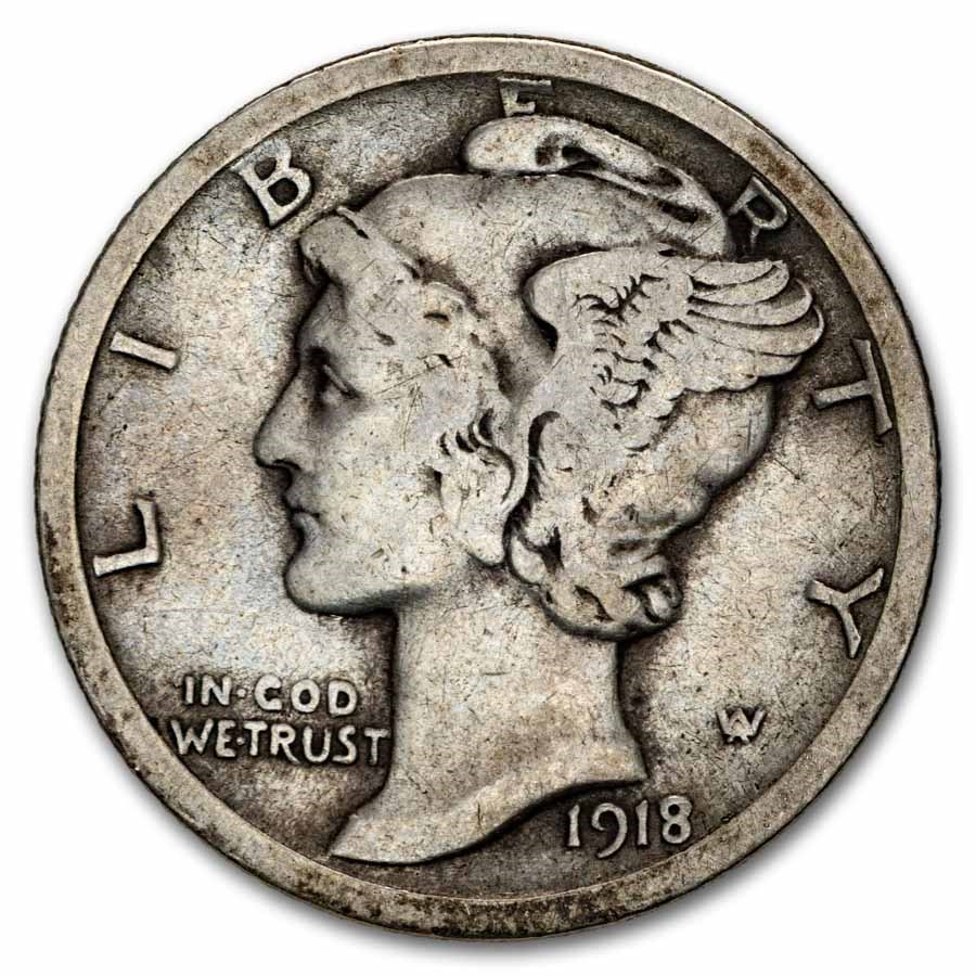 1918-S Mercury Dime Fine