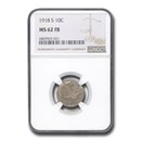 1918-S Mercury Dime MS-62 NGC (FB)